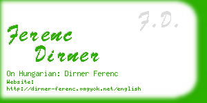 ferenc dirner business card